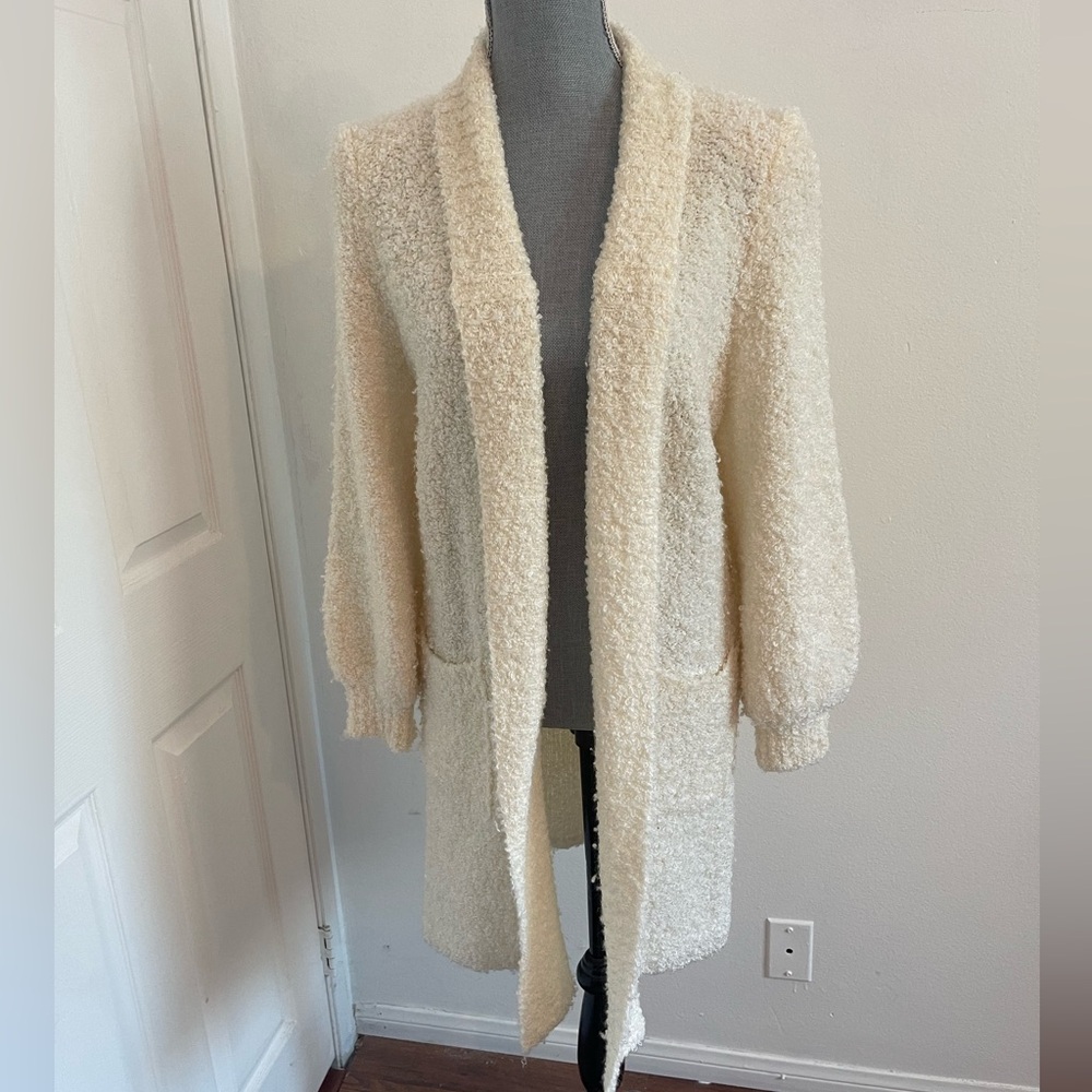 Vintage Adele  Joyce Cream Shaggy Cardigan